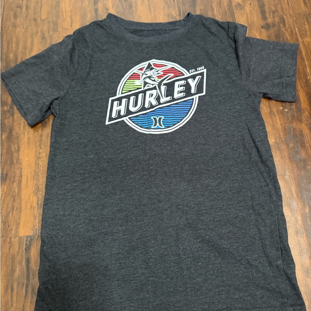 HURLEY DARK GREY TEE- BOYS LARGE